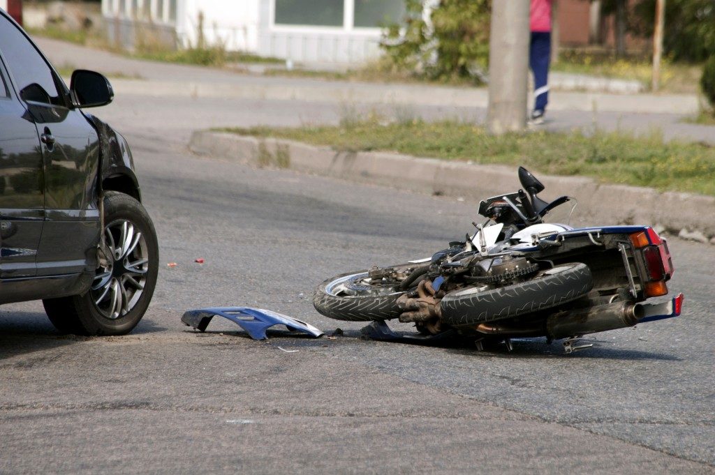 motorcycle and car accident