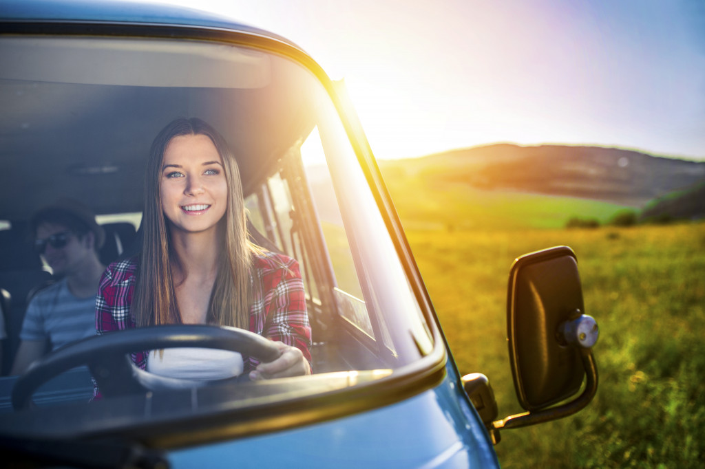 young woman driving