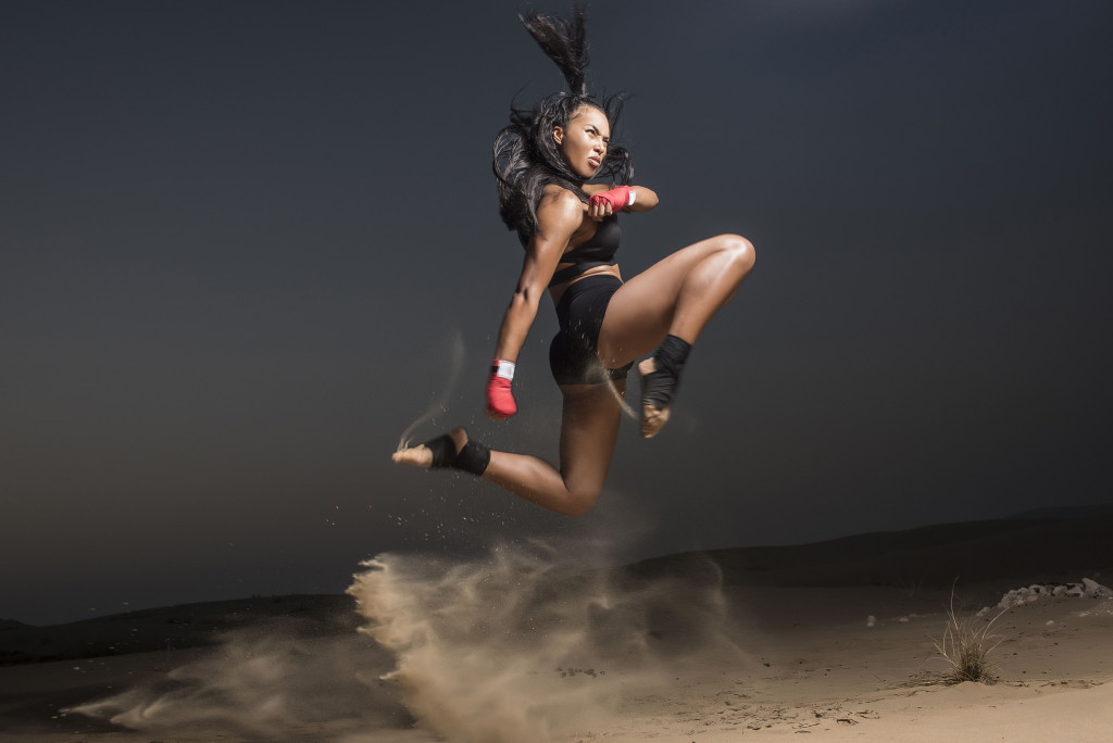 female athlete jumping